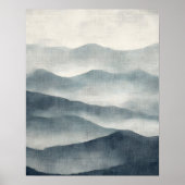 Weiche Indigo-Abstrakte-Terrain-Wandkunst Poster (Vorne)