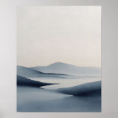 Weiche indigoblaue abstrakte Horizont-Wandkunst Poster (Vorne)