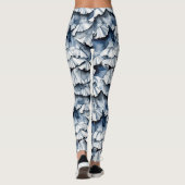 Weiche Jeansblau-Wasserfarbe-Rüschen Leggings (Rückseite)