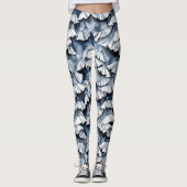 Weiche Jeansblau-Wasserfarbe-Rüschen Leggings (Vorderseite)