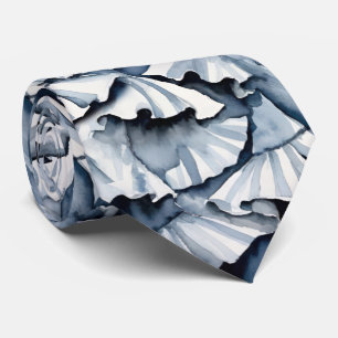 Weiche Jeansblaue Wasserfarbe Rüschen Krawatte