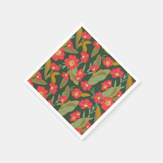 Weiche karibische tropische Blumen Serviette (Ecke)