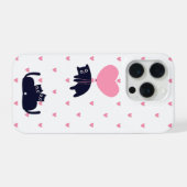 Weiche Katzen Polka-Herzen iPhone Hülle (Rückseite (Horizontal))