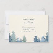 Weiche Kiefernbäume Grüne Hochzeit Rsvp Karte (Vorderseite)