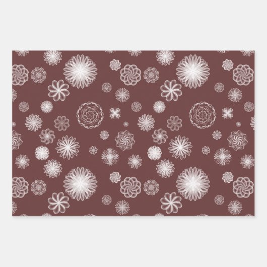 Weiche, komplizierte und hübsche Blumen Geschenkpapier Set (Vorderseite 3)