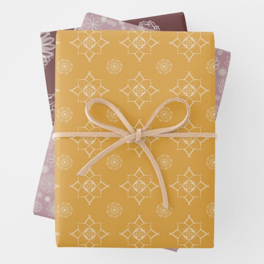 Weiche, komplizierte und hübsche Blumen Geschenkpapier Set (Beispiel)