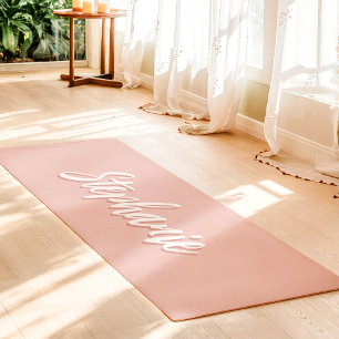 Weiche Koralle Benutzerdefinierter Name Einfach Yogamatte