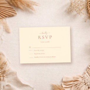 Weiche Koralle Moderne Minimalistische Hochzeits-R RSVP Karte