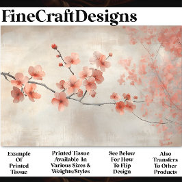Weiche Korallen Blume & Blüten BP8B Dekoupage Seidenpapier