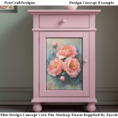 Weiche Korallen rosa Peony Blooms & Buds CR2 Decou Seidenpapier