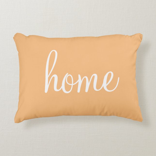 Weiche Korallenfarbe "Zuhause" hübsch Akzent Kisse Dekokissen (Vorderseite)
