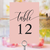 Weiche Korallenrosa Minimalistische Kalligrafie Ho Tischnummer