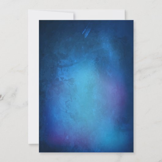 Weiche Laterne und Glühwürmchen Save the Date blau (Rückseite)