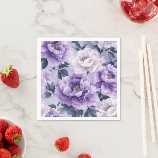 Weiche Lavendel und violettes botanisches Muster Serviette (Beispiel)