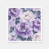Weiche Lavendel und violettes botanisches Muster Serviette (Vorderseite)