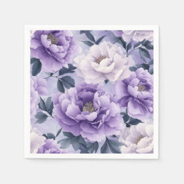 Weiche Lavendel und violettes botanisches Muster Serviette