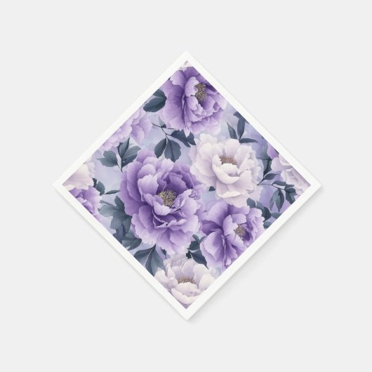 Weiche Lavendel und violettes botanisches Muster Serviette (Ecke)