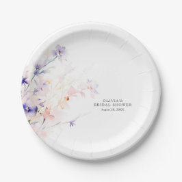 Weiche Lila Blume mit Blush Elegant Minimalistisch Pappteller