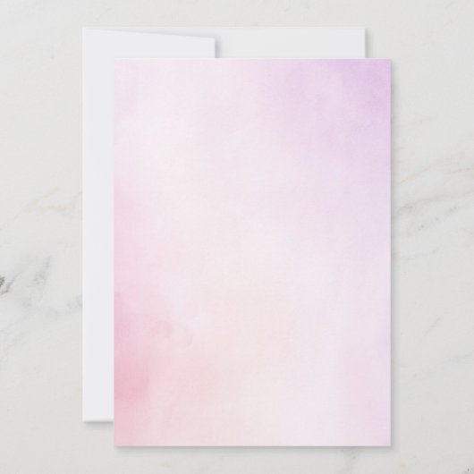 Weiche Lila Blume mit Blush Elegantes Brautparty Einladung (Rückseite)