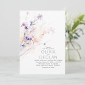 Weiche, Lila Blume mit Blütenpracht Einladung (Stehend Vorderseite)