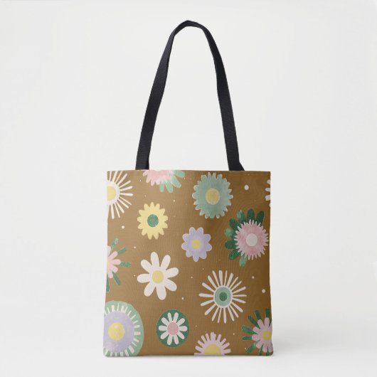 Weiche lila Blumenkunst-Tragetasche Tasche (Vorderseite)