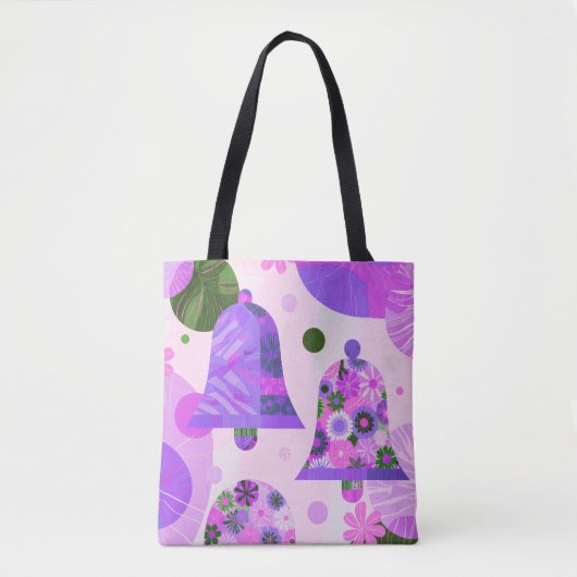 Weiche lila florale moderne Tote Bag Tasche (Vorderseite)