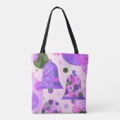 Weiche lila florale moderne Tote Bag Tasche (Rückseite)