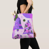 Weiche lila florale moderne Tote Bag Tasche (Von Nahem)