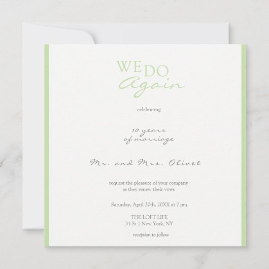 Weiche Lila Lilien Vow Verlängerung 10 Jahre Einla Einladung (Rückseite)