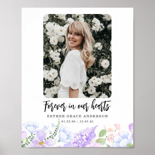 Weiche Lila Petalen für immer in unserem Herzen Poster (Vorne)