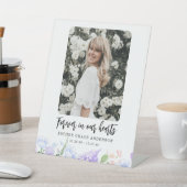 Weiche Lila Petalen für immer in unserem Herzen Sockelschild (In SItu)