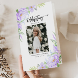 Weiche Lila Petalen Gedeckte Beerdigung Flyer