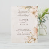 weiche lila Rose und anspruchsvolle Hochzeit Einladung (Stehend Vorderseite)