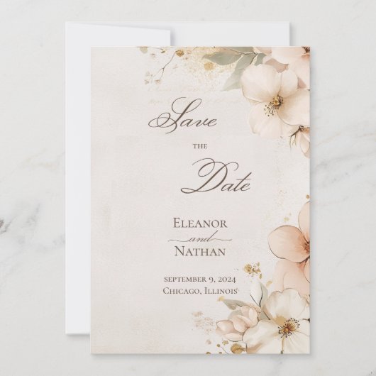 Weiche Lila Rose und Save the Date ausgeklügelt Einladung (Vorderseite)