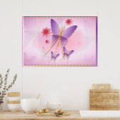 Weiche Lila Schmetterlingspostel Poster (Küche)