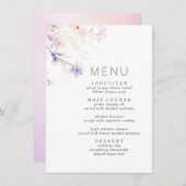 Weiche Lila Speisekarte mit elegantem Minimalistis Menükarte (Vorne/Hinten)