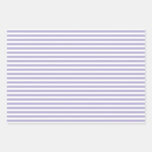 Weiche Lila Streifen Polka Dose Zickzack Geschenkpapier Set (Vorderseite)