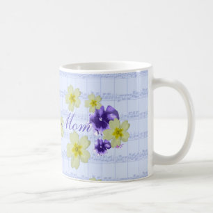 Weiche Lila und gelbe Blumen Blatt Musik Mama Tass Kaffeetasse