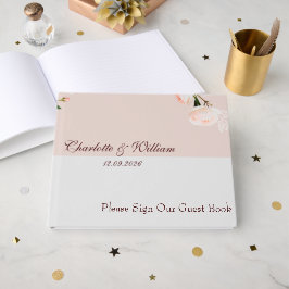 Weiche lila und graue Effekte mit Blume Gästebuch