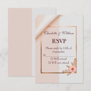 Weiche lila und graue Effekte mit Blume RSVP Karte