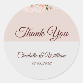 Weiche lila und graue Effekte mit Blume Runder Aufkleber