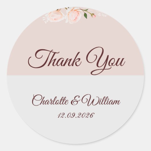 Weiche lila und graue Effekte mit Blume Runder Aufkleber (Vorderseite)