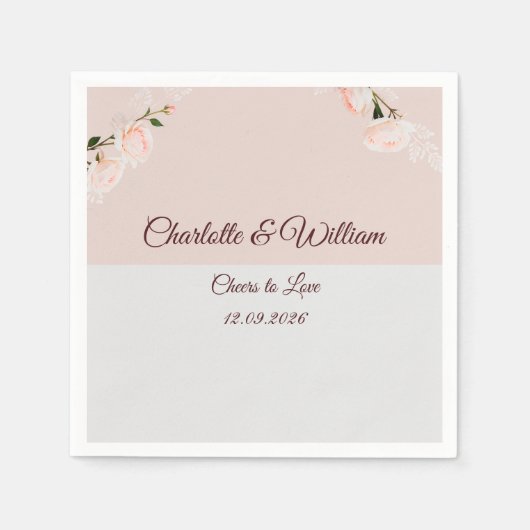 Weiche lila und graue Effekte mit Blume Serviette (Vorderseite)