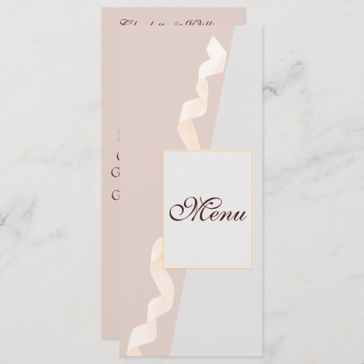 Weiche lila und graue Effekte mit Farbband Menükarte (Vorne/Hinten)