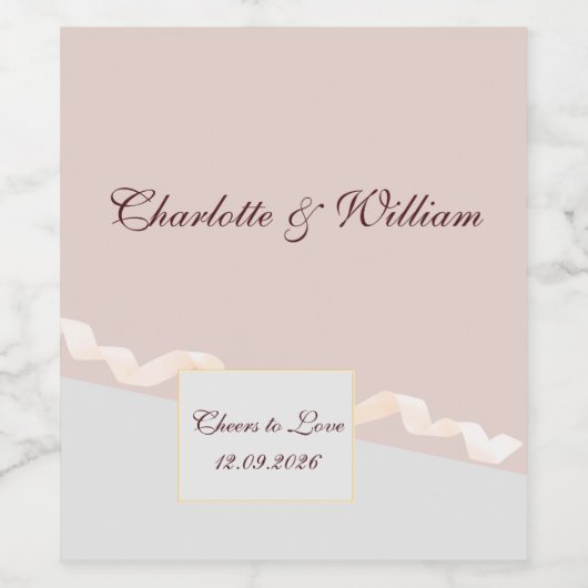 Weiche lila und graue Effekte mit Farbbandwein Weinetikett (Einzelnes Label)