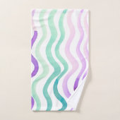 Weiche lila und grüne Wasserfarben Badhandtuch Set (Handtuch)