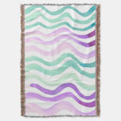 Weiche lila und grüne Wasserfarben Decke (Vorderseite Vertikal)