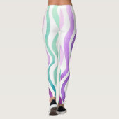 Weiche lila und grüne Wasserfarben Leggings (Rückseite)