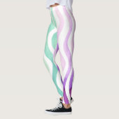 Weiche lila und grüne Wasserfarben Leggings (Links)