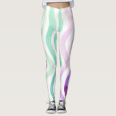 Weiche lila und grüne Wasserfarben Leggings (Vorderseite)